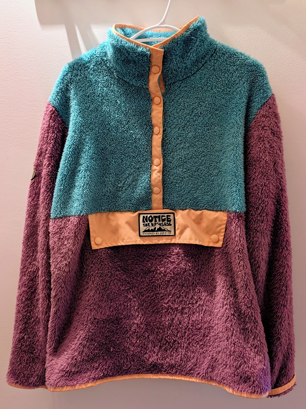 Notice The Reckless Pullover Jacket - Teal, Plum & Light Pink